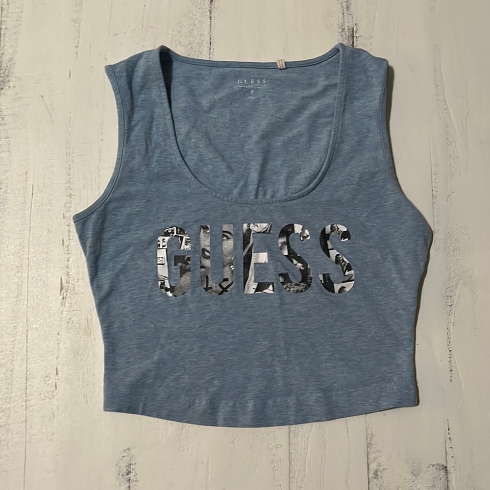 Light Blue Guess Crop Top